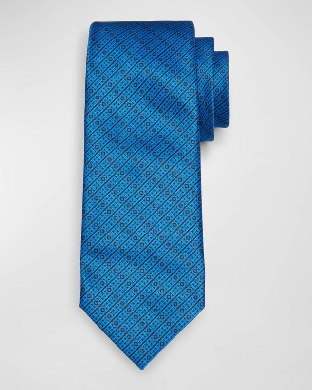 Men's Medallion Stripe Silk Tie Product Image