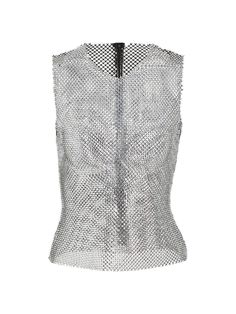 Womens Fantasy Rhinestone Tulle Sleeveless Top Product Image