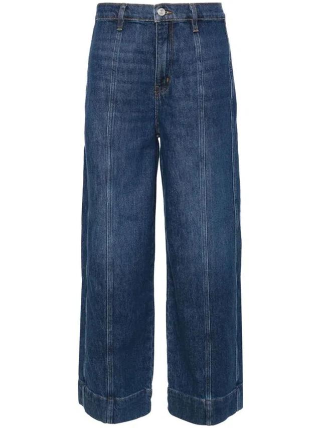 FRAME Seamed High-rise Wide-leg Jeans In Blue Product Image