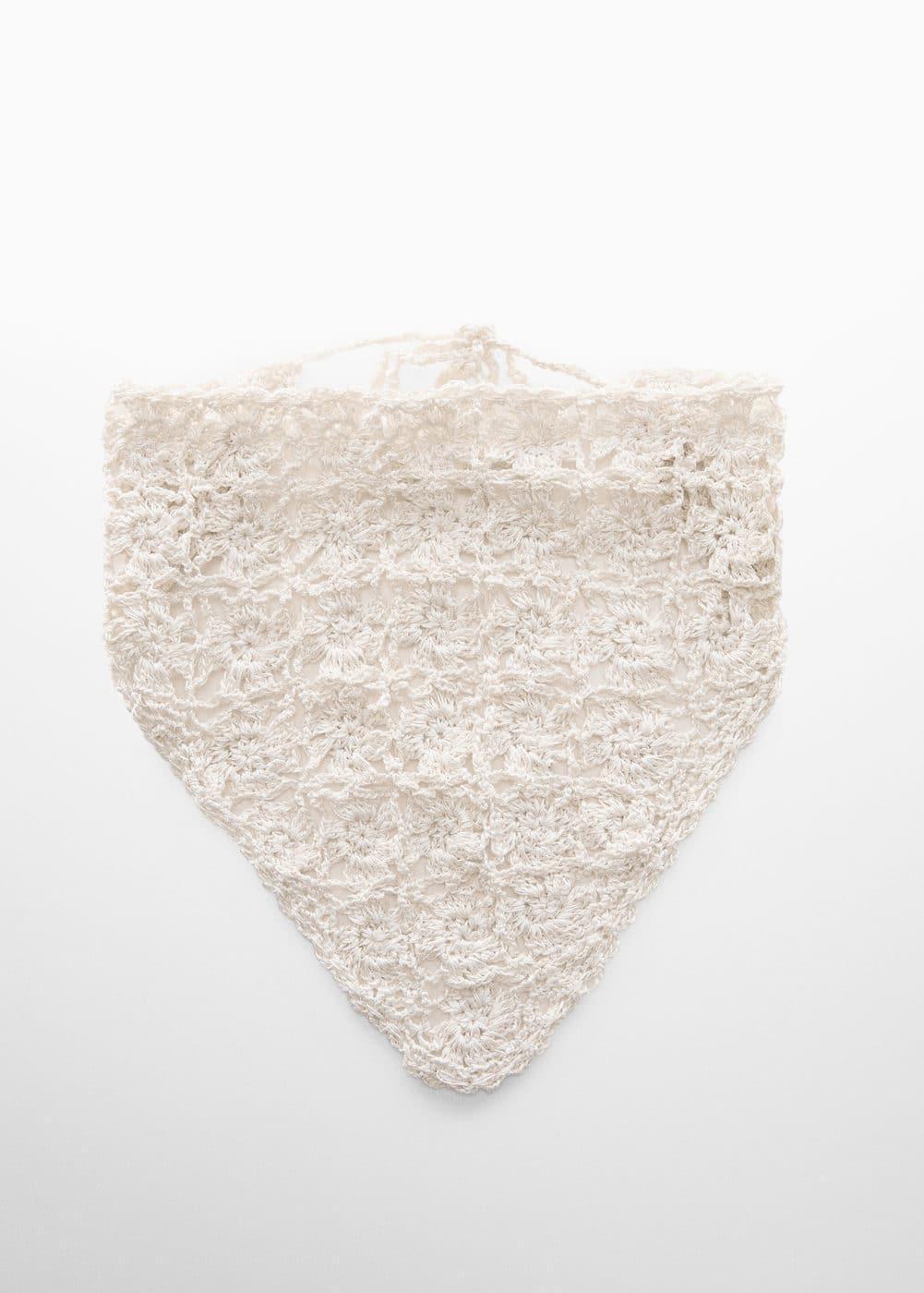 MANGO - Crochet knit handkerchief - One size - Women Product Image