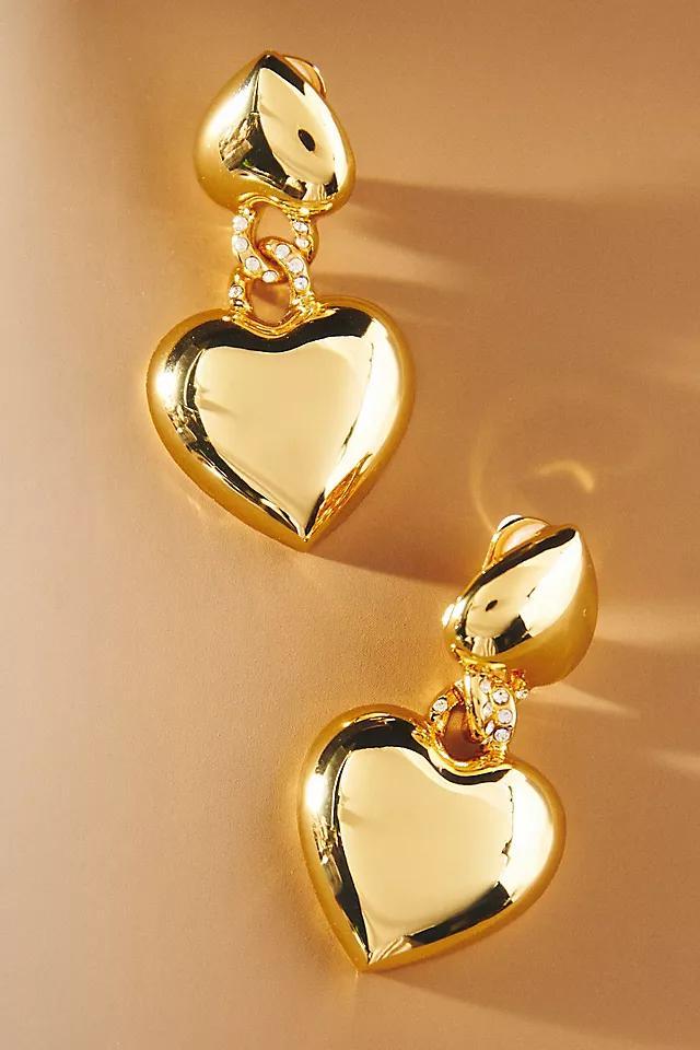 Kenneth Jay Lane Double Heart Drop Earrings Product Image