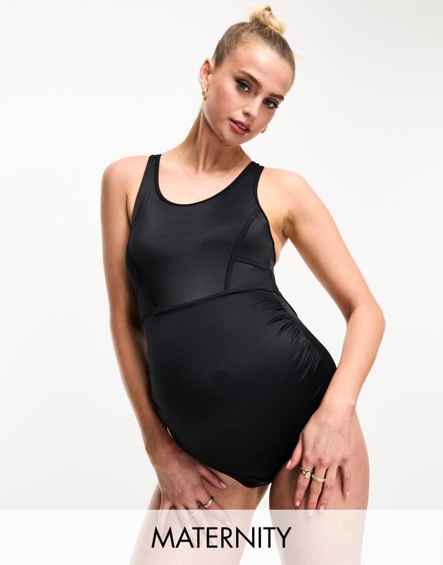 ASOS 4505 Maternity active swimsuit with open back detail Product Image