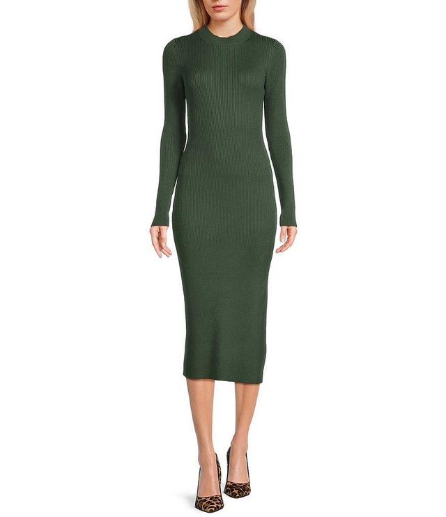 GB Long Sleeve Ribbed Midi Sweater Dress Product Image