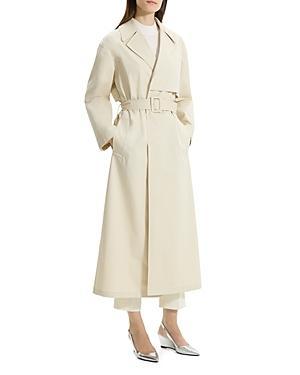 Theory Cotton Blend Long Trench Coat Product Image