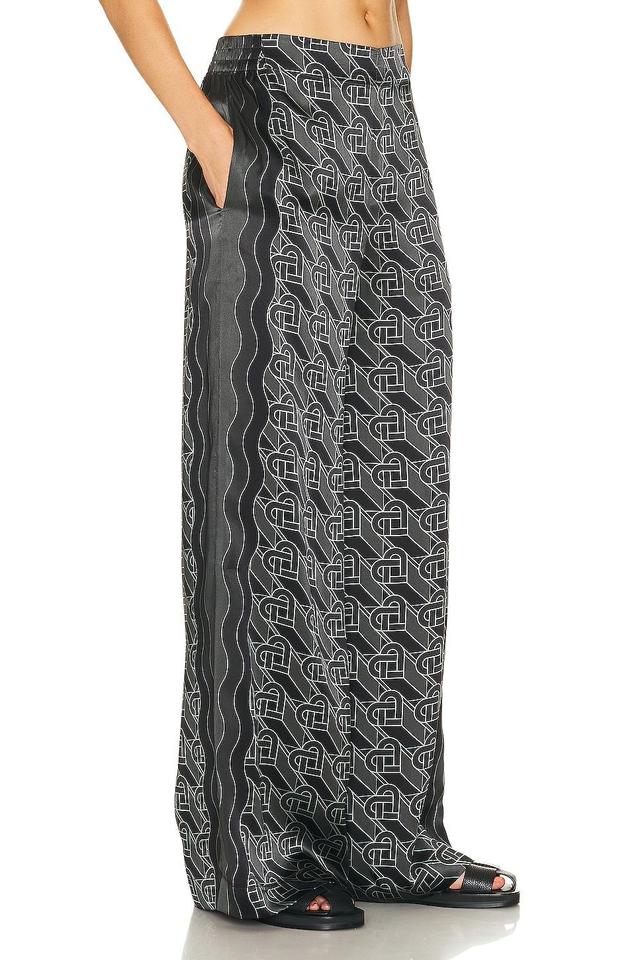 Casablanca Printed Wide Leg Trouser in Black Product Image