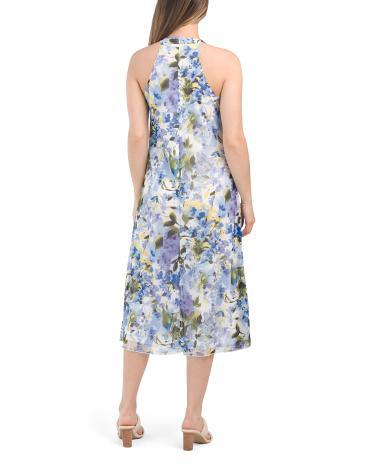 Floral Halter Midi Dress for Women Product Image