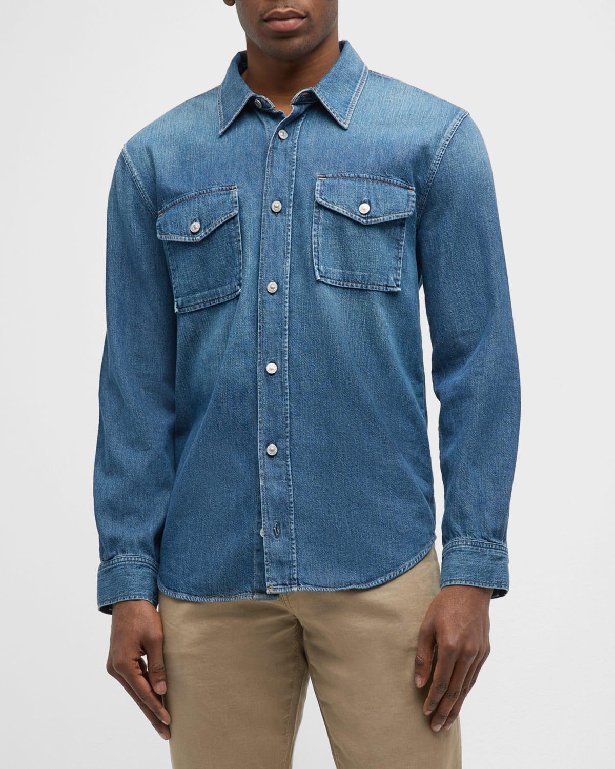 Mens Wesley Denim Button-Down Shirt Product Image