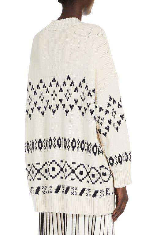 Acacia Fair Isle Longline Cardigan In Black/ivory Product Image