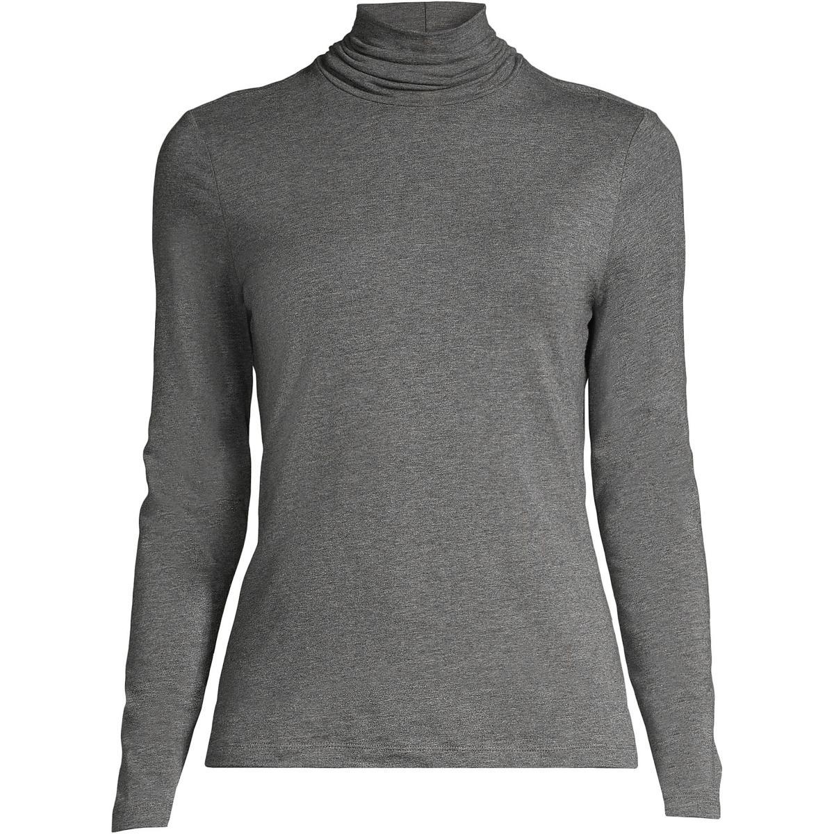 Lands End Womens Lightweight Fitted Long Sleeve Turtleneck Top Product Image