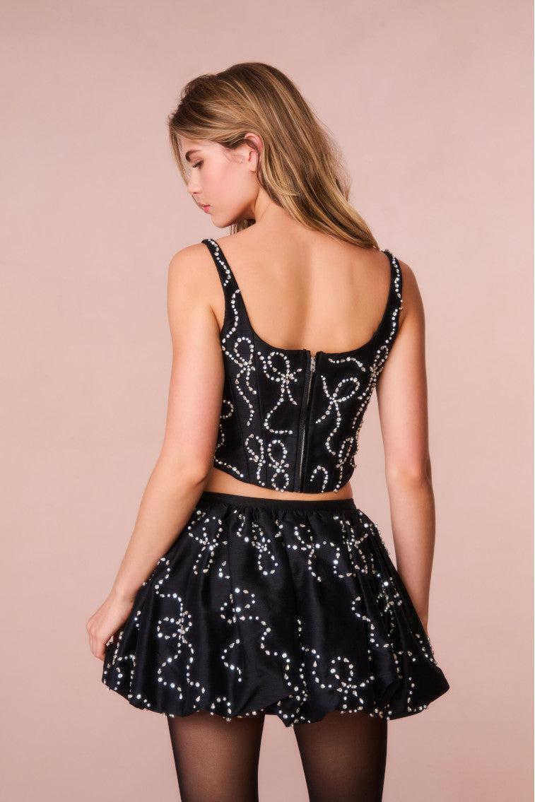 Flince Embellished Mini Bubble Skirt Product Image