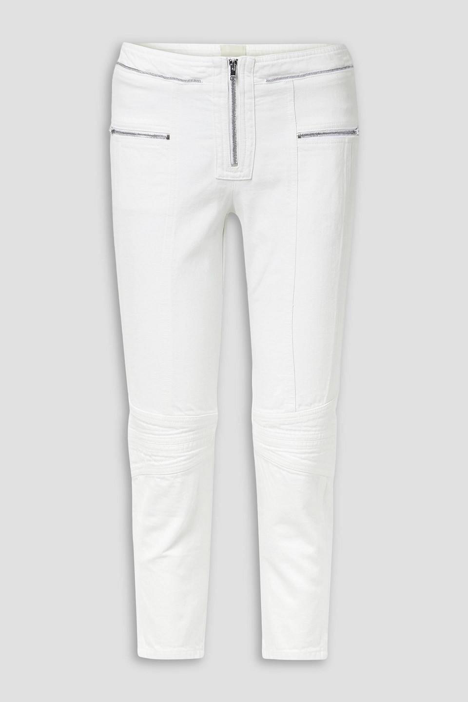 ISABEL MARANT Loma Cropped Mid-rise Slim-leg Jeans In Weiss product image