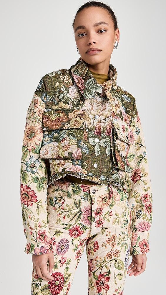 Marques Almeida Patchwork Brocade Cropped Overshirt | Shopbop Product Image