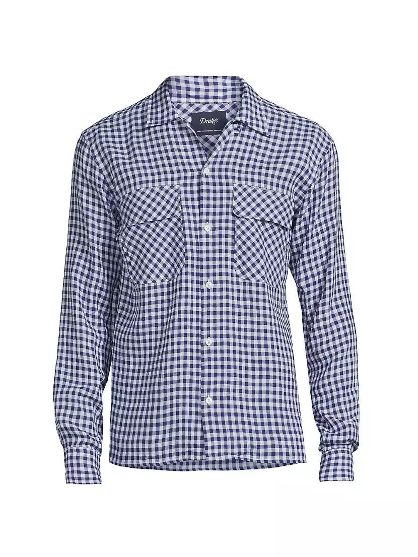 Camp Collar Gingham Check Shirt Product Image