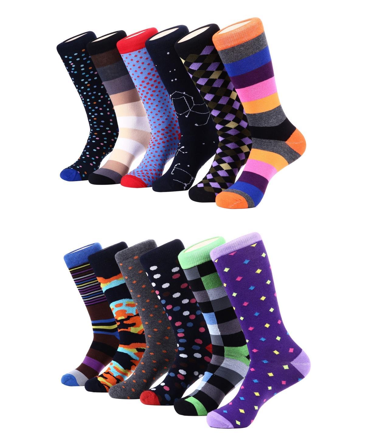 Mio Marino Mens Bold Designer Dress Socks Pack of 12 Product Image