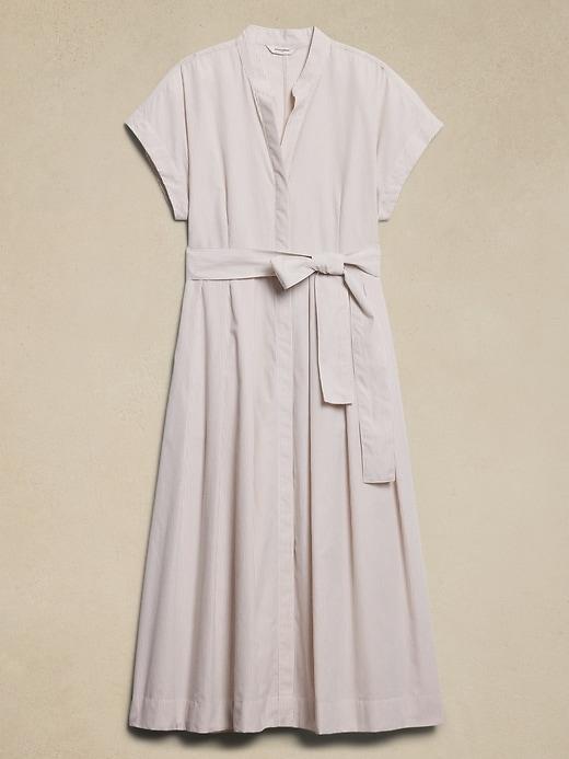 Poplin Tie-Waist Midi Dress Product Image