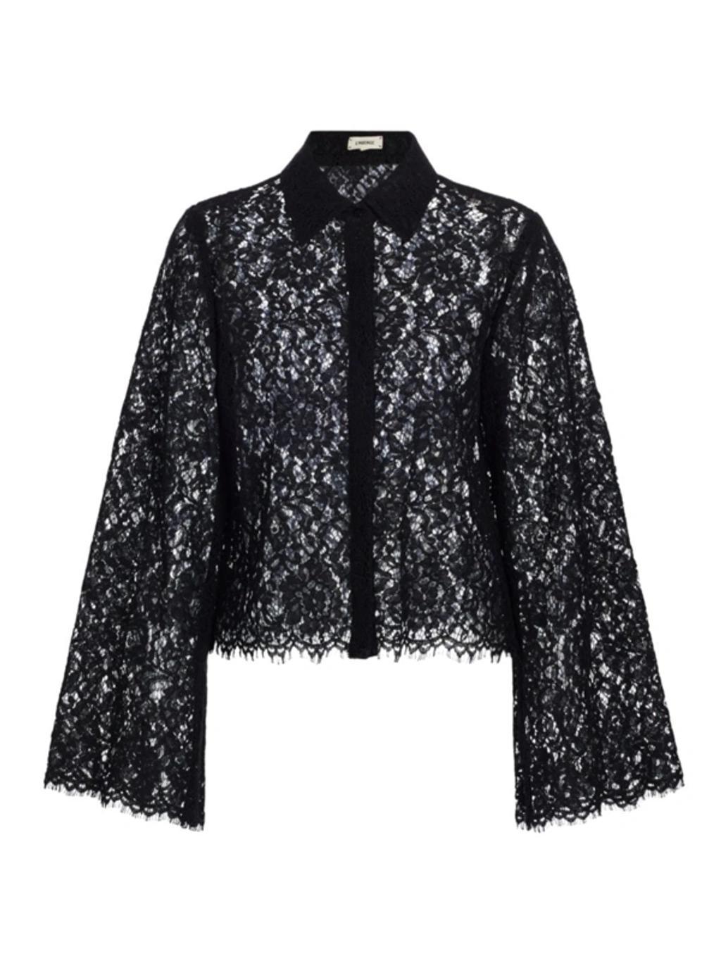 Women's Carter Lace Bell-sleeve Blouse In Black product image