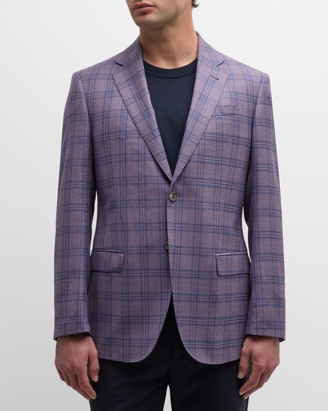 Mens Tonal Wool Plaid Sport Coat Product Image