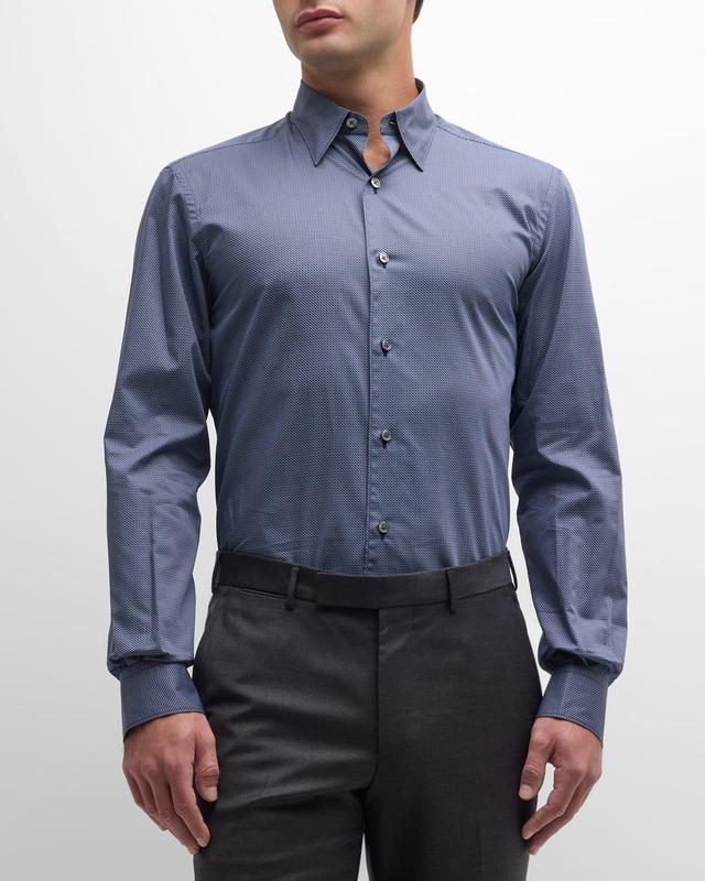 Mens Micro-Print Cotton Shirt Product Image