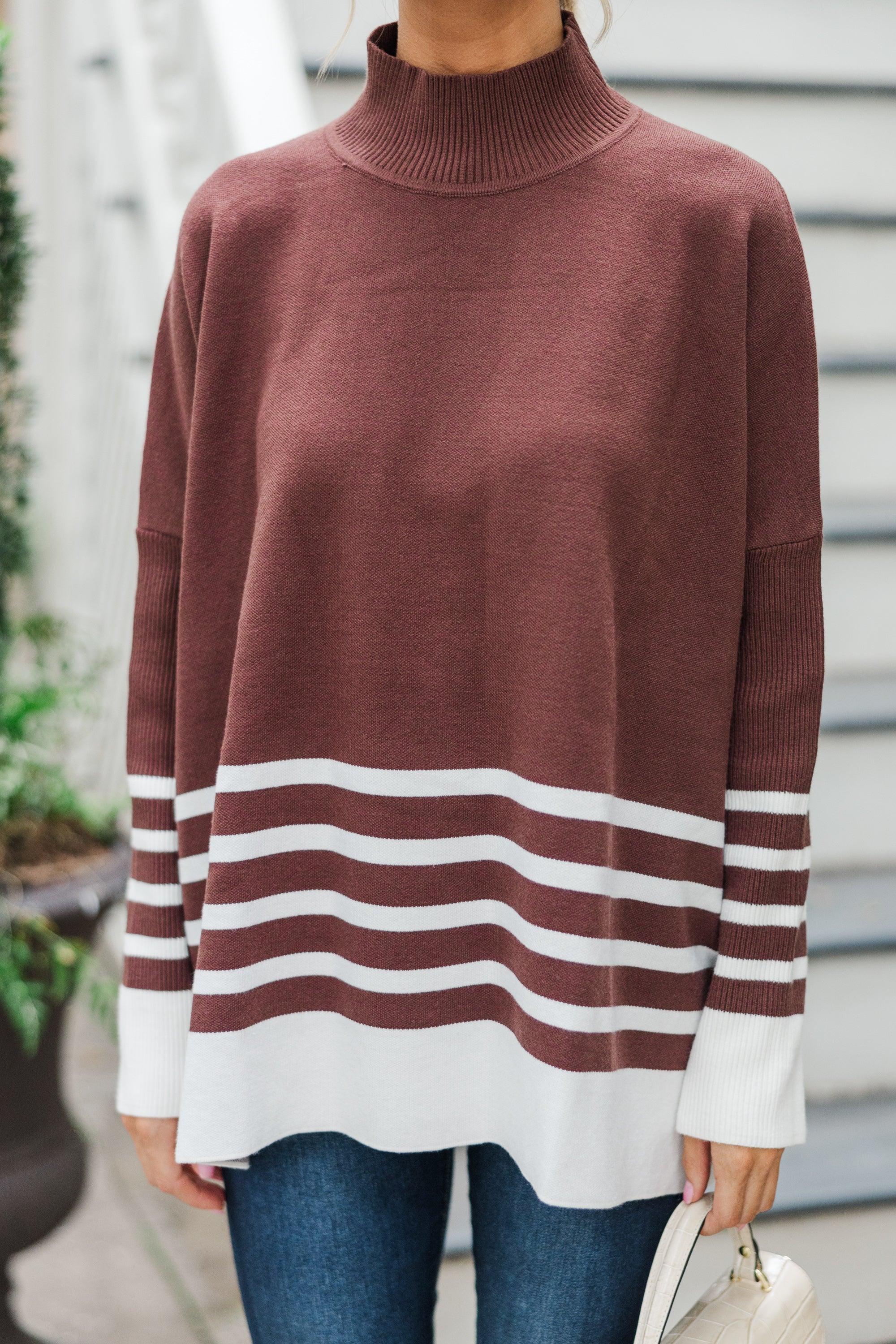 Maine Attraction Brown Striped Sweater Female Product Image