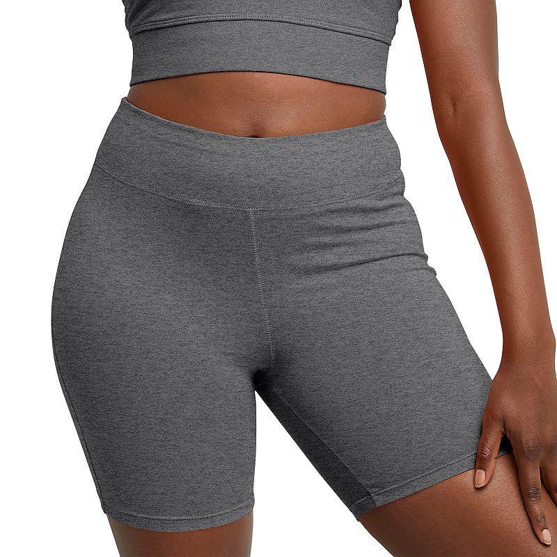 Hanes Womens Stretch Jersey Bike Shorts, 7 Charcoal Heather 2XL Product Image