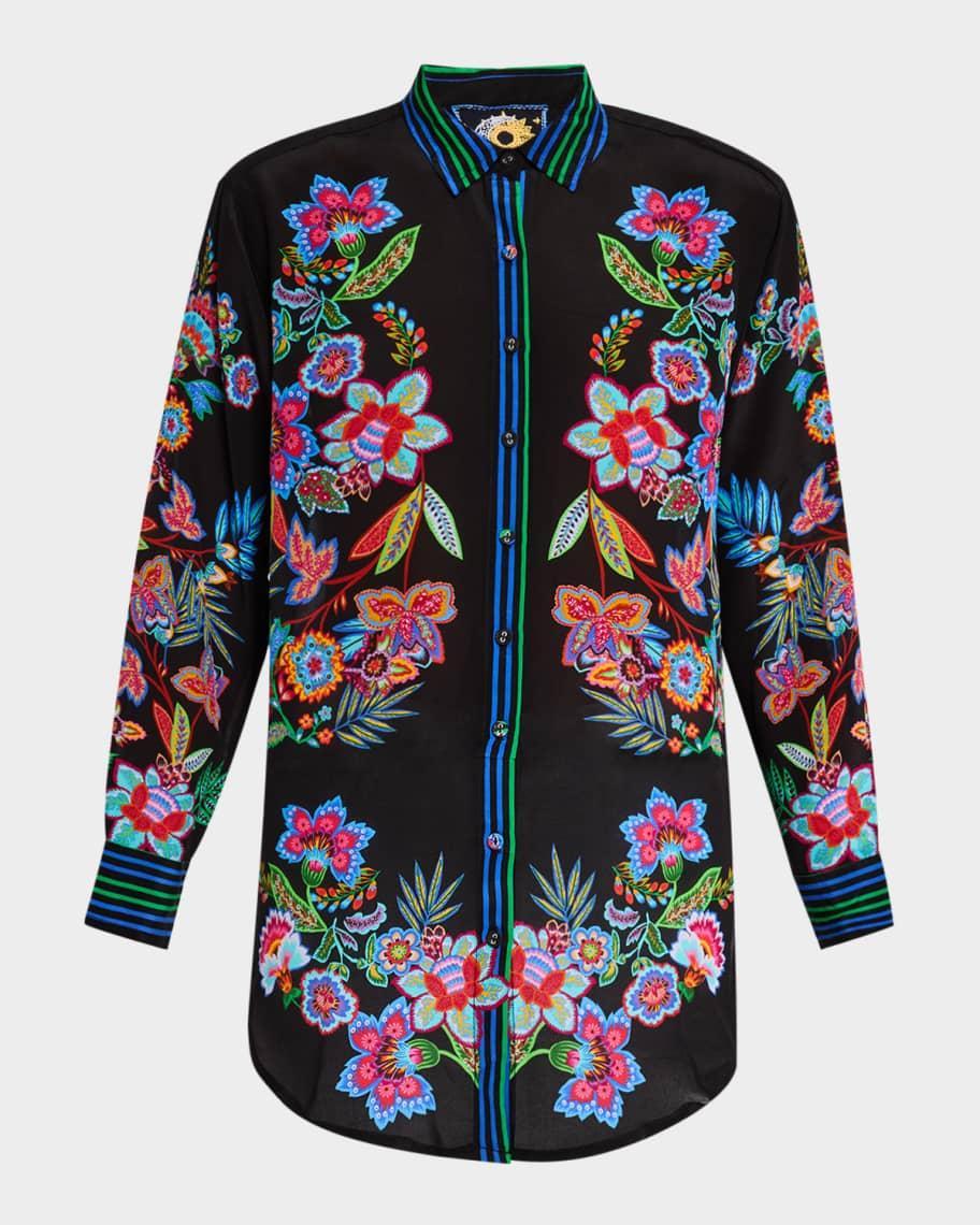 Pujha Floral-Print Silk Tunic product image