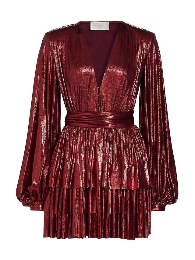 Womens Bedouin Metallic Tiered Minidress Product Image