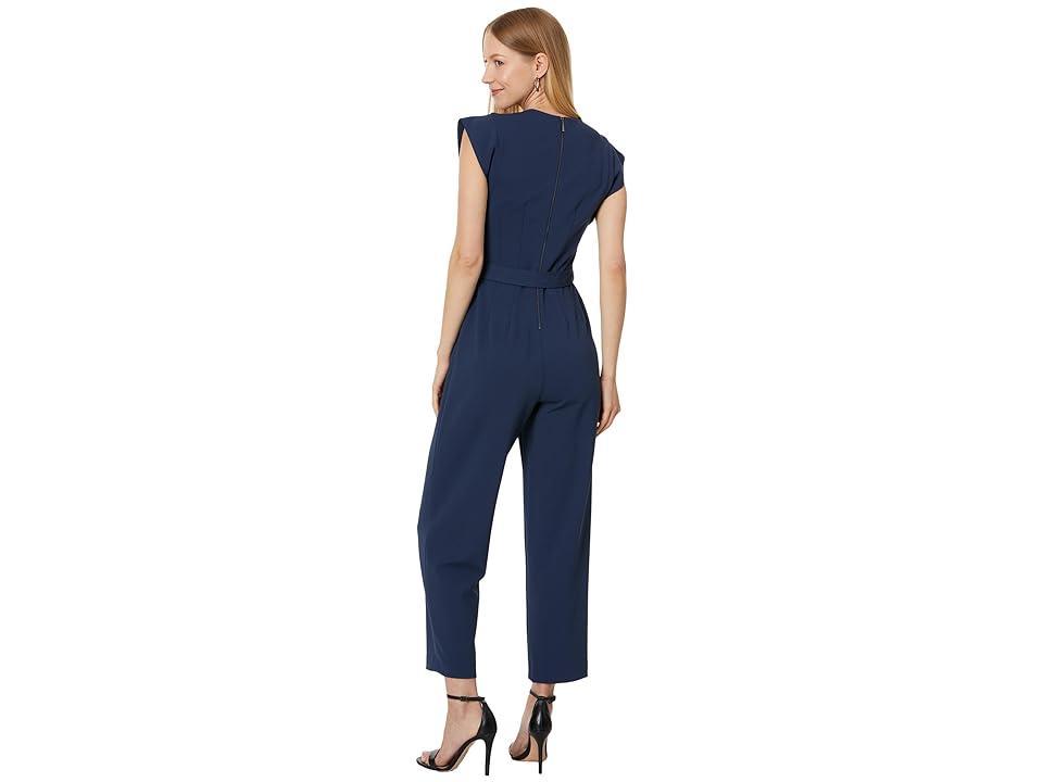 Calvin Klein V-Neck Jumpsuit with Extended Sleeve Detail (Academy) Women's Dress Product Image