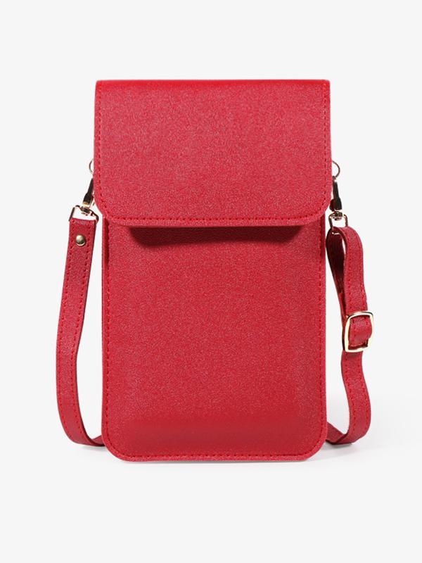 PU Simple Solid Color Sling Bag Shoulder Bag Product Image