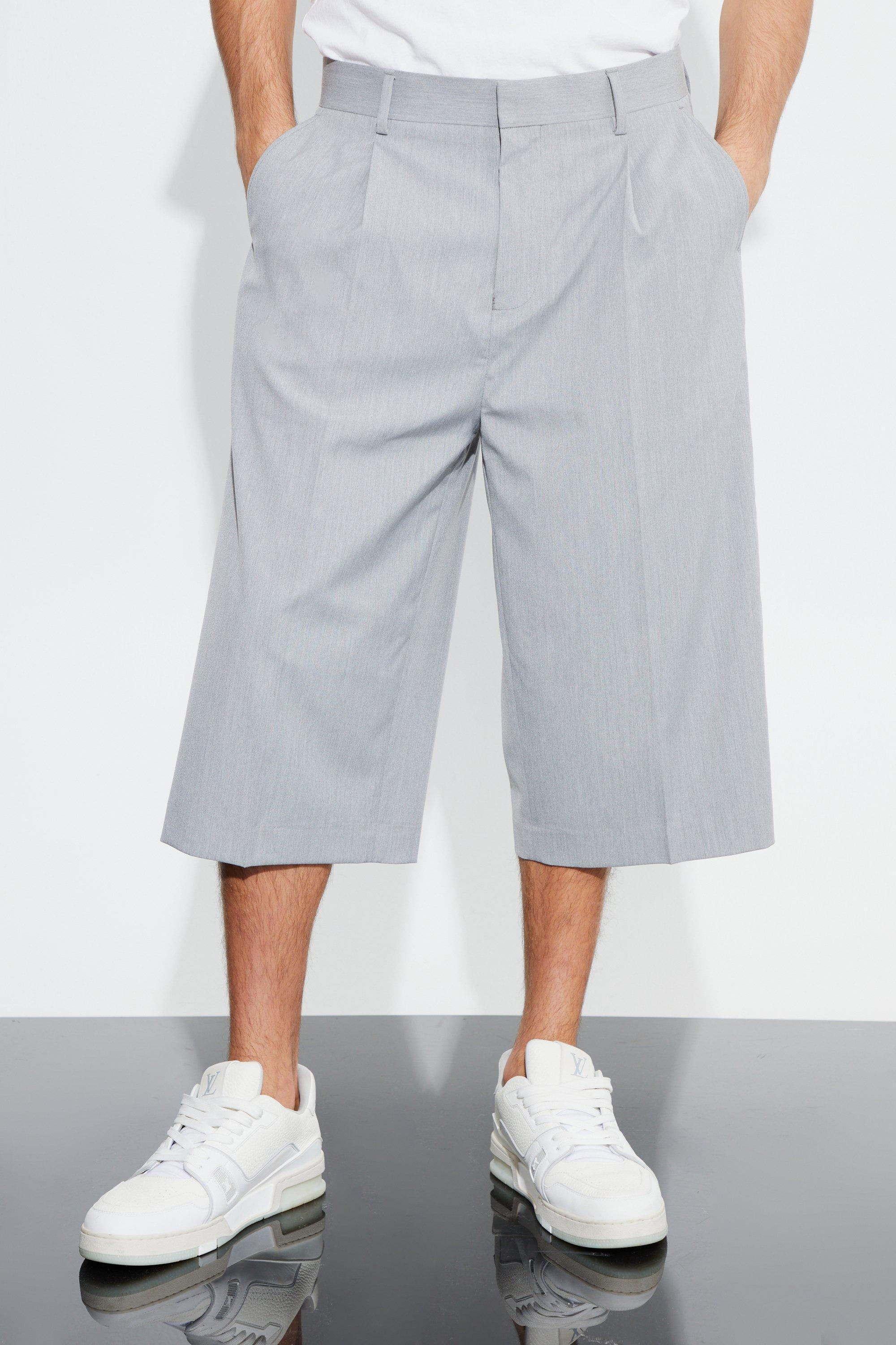 Wide Fit Pleat Front Jort | boohooMAN USA Product Image