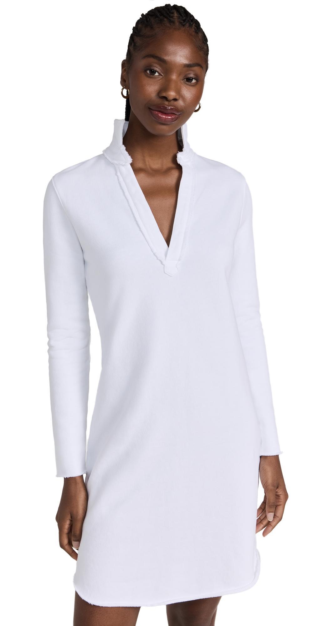 Frank & Eileen Long Sleeve Polo Dress White M Product Image