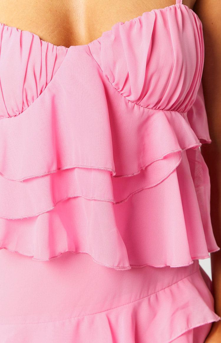 Kamala Pink Ruffle Mini Dress Product Image