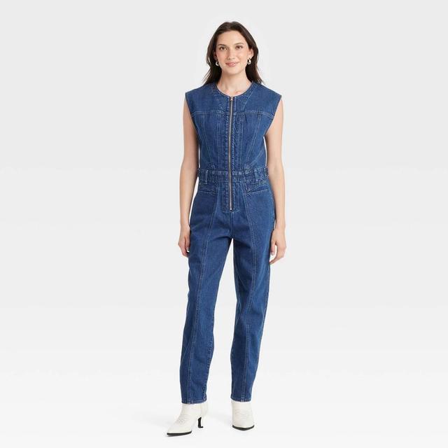 Womens Tailored Jumpsuit - Universal Thread Dark Wash 0 Product Image