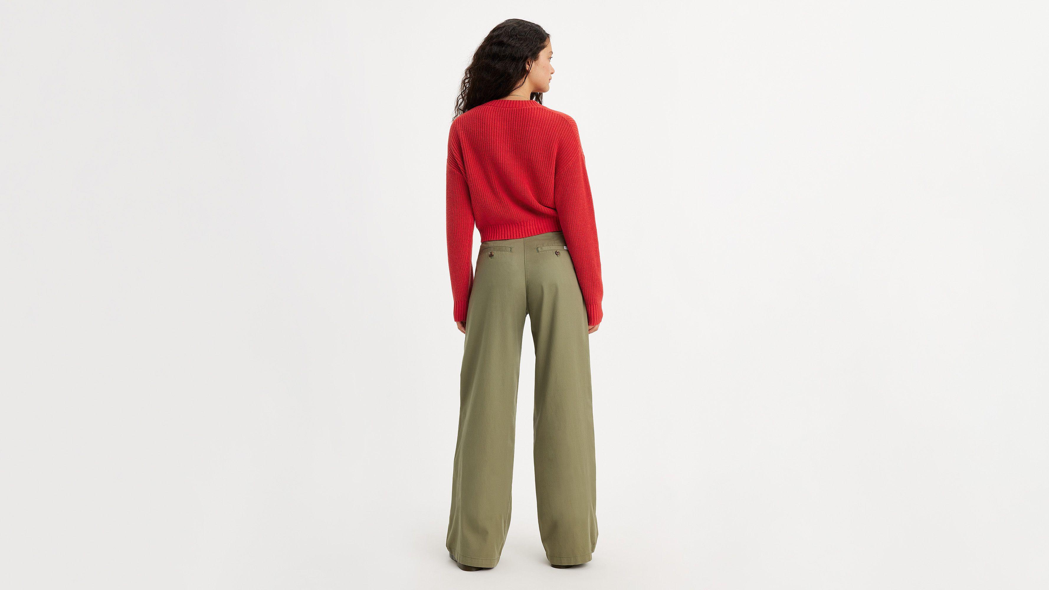 Pleated Wide Leg Women's Trouser Pants Product Image