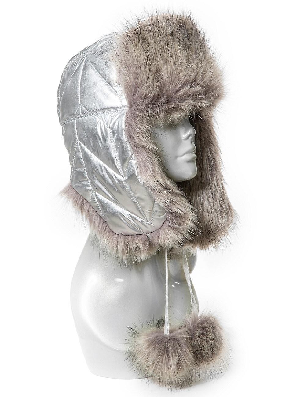 Womens Puff Trooper Faux Fur Trapper Hat Product Image