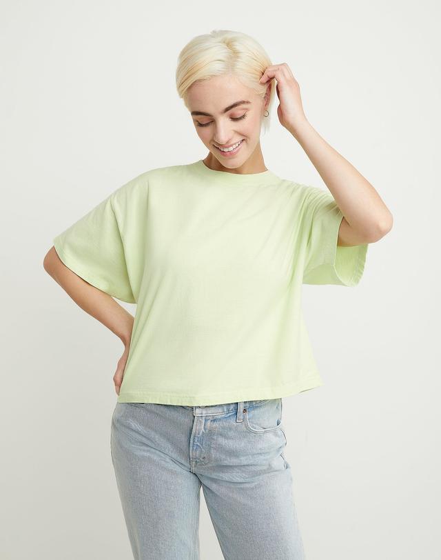 Hanes Womens Garment Dyed Cropped Cotton T-Shirt Antique Jade Ombre M Product Image