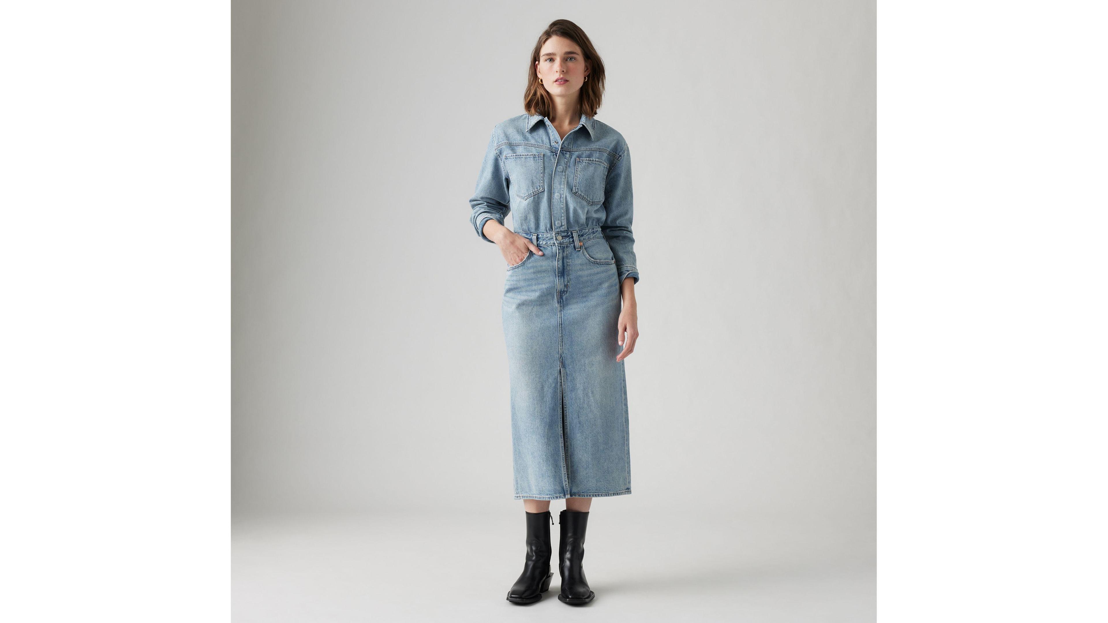 Denim Midi Shirt Dress Product Image