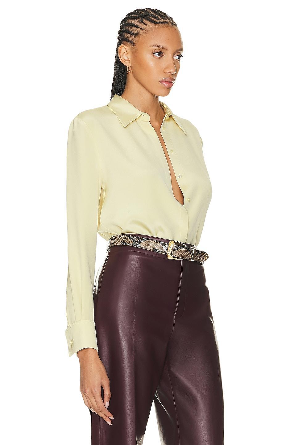 Brandon Maxwell The Spence Silk Button-Up Blouse Product Image