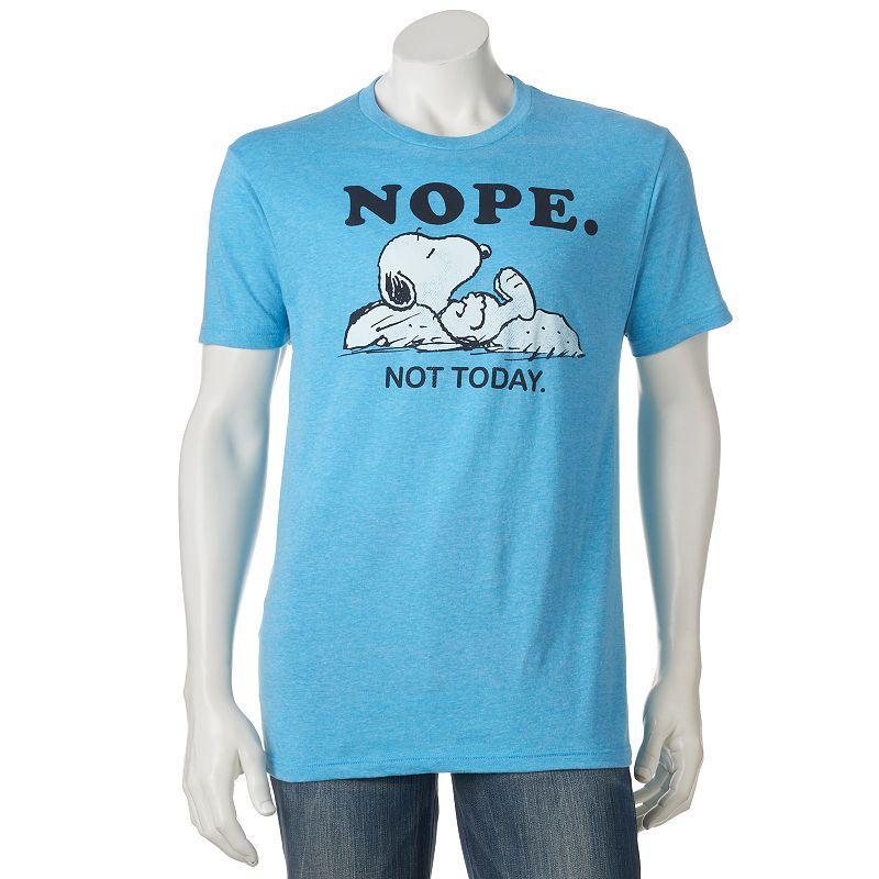 Mens Peanuts Snoopy Tee Light Blue Grey Product Image