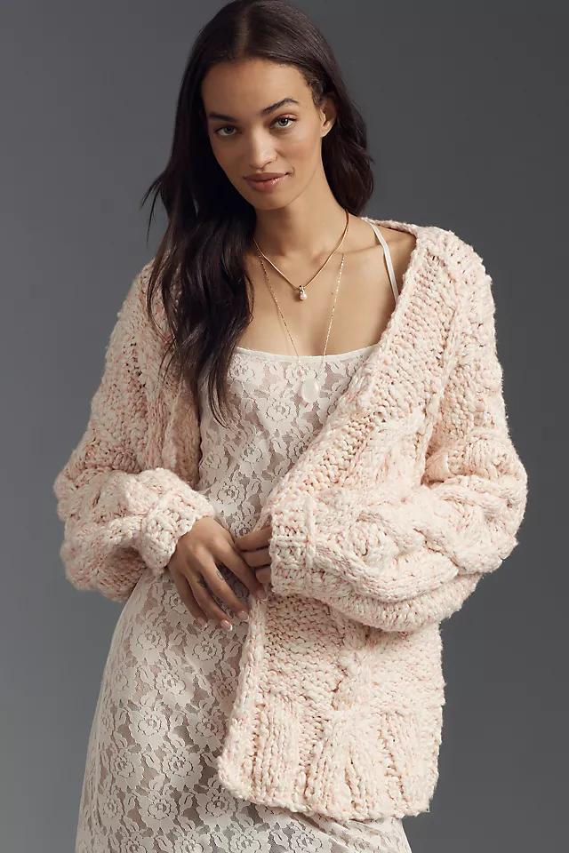 By Anthropologie Chunky Cable-Knit Oversized Cardigan Sweater Product Image