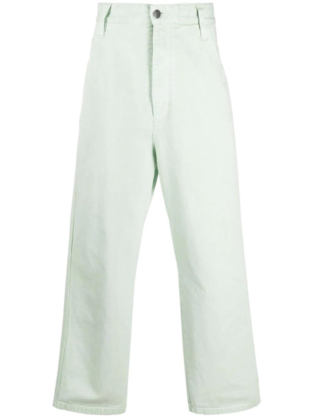 Wide-leg Jeans In Green Product Image