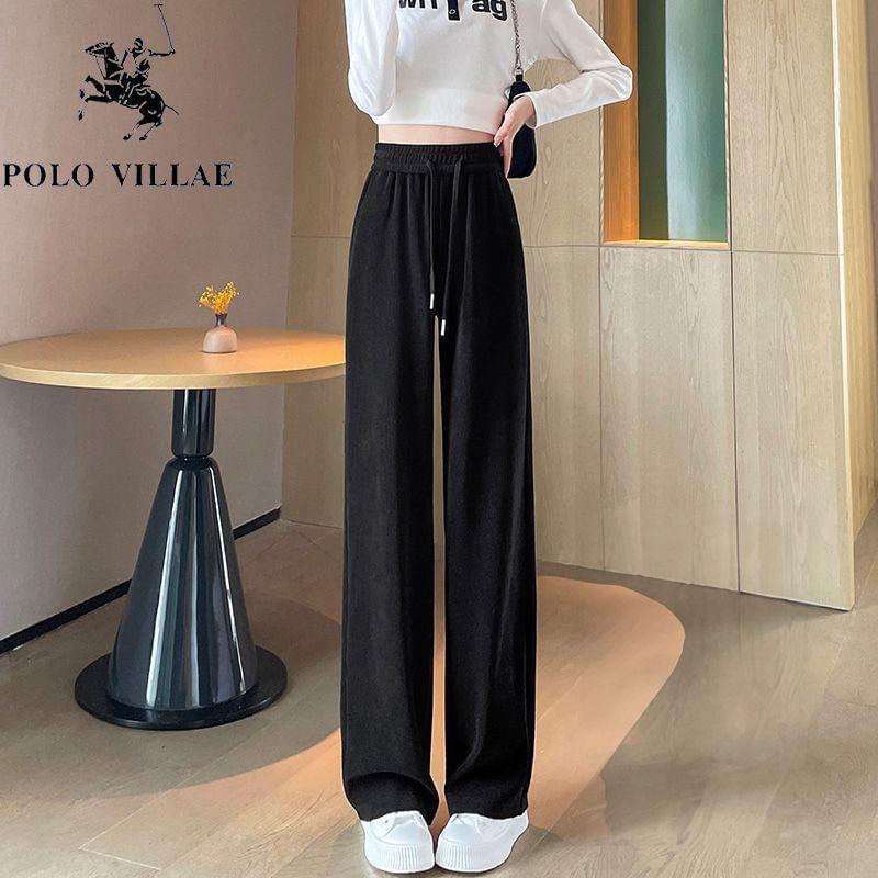 Drawstring Waist Plain Loose Fit Pants Product Image