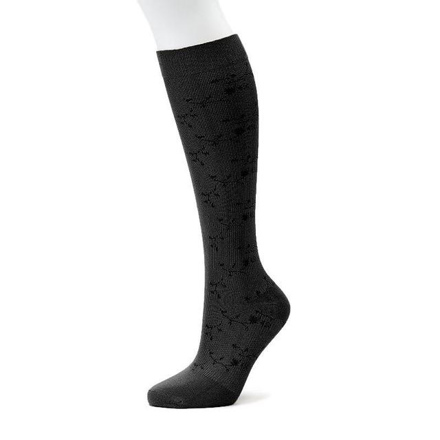 Womens Dr. Motion Knee High Floral Compression Socks Product Image