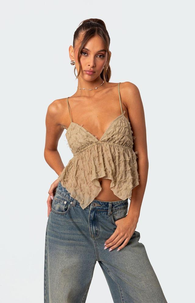 Edikted Women's Flutter Frilled Tie Back Top Product Image