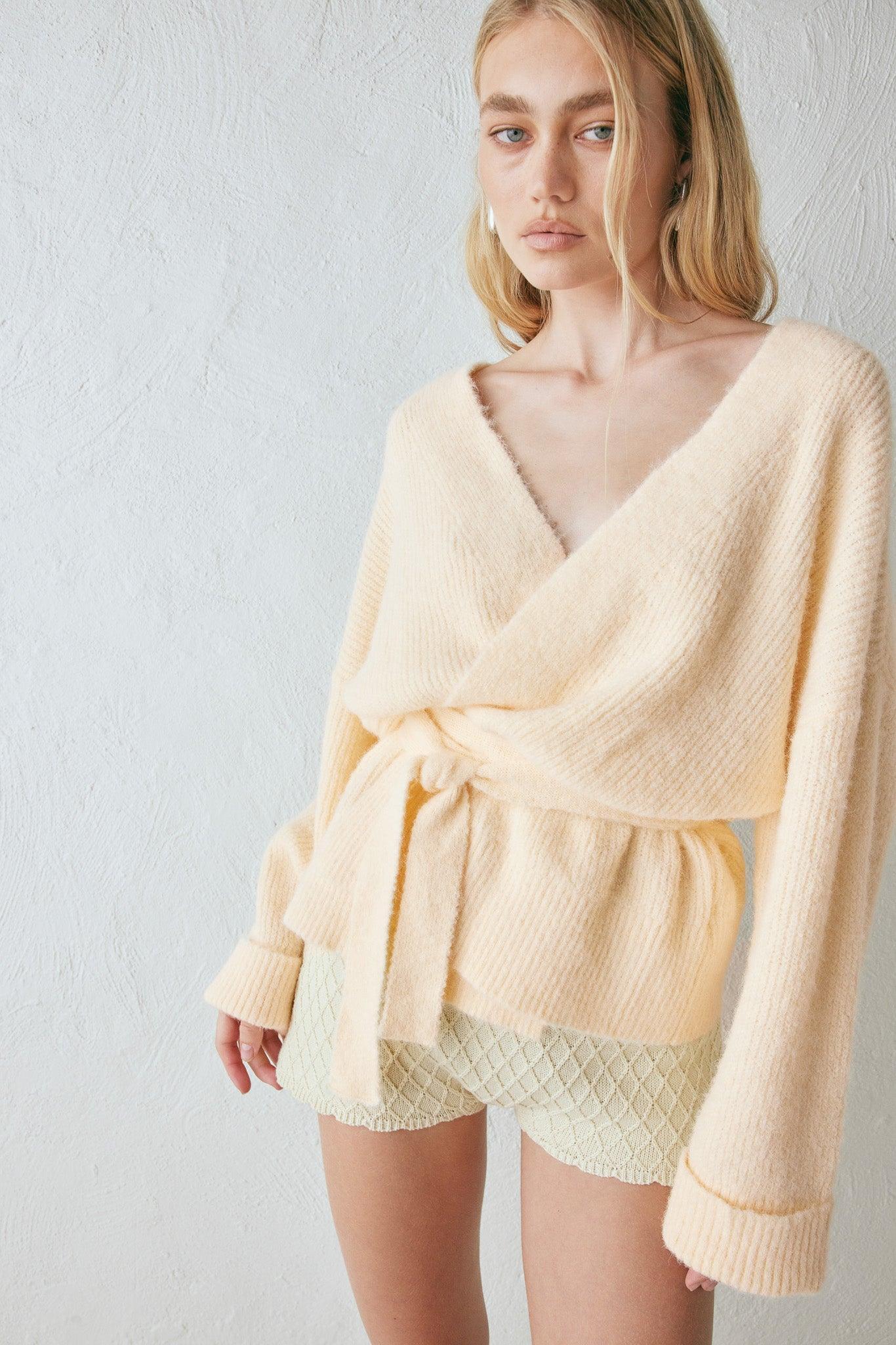 Samira Knit Cardigan Cream Product Image