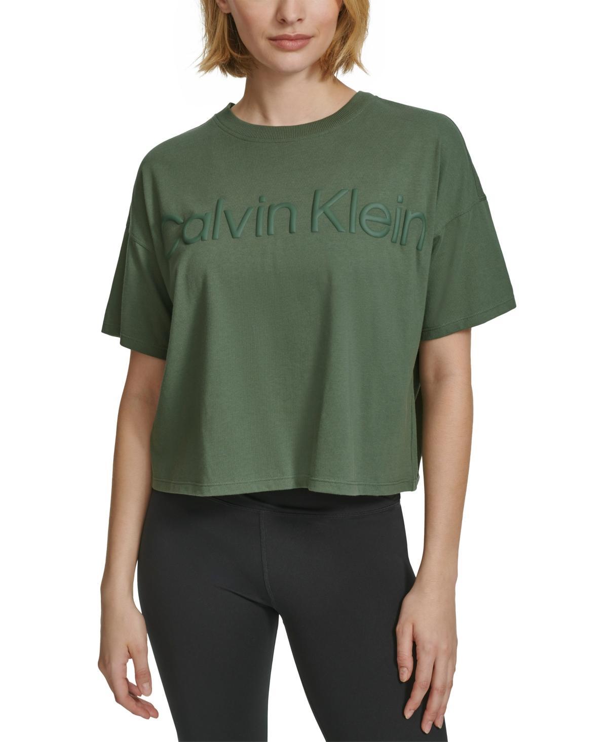 Women's Cotton Raised Logo Cropped T-Shirt Product Image