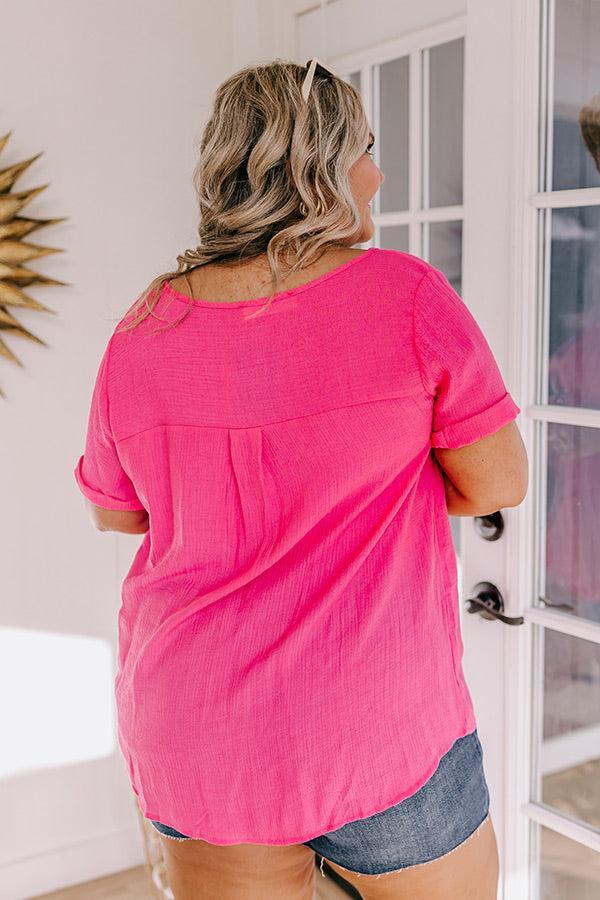 Coastal Breeze Shift Top in Hot Pink Curves Product Image