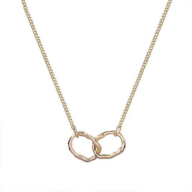 LC Lauren Conrad Gold Tone Linked Textured Circles Necklace, Womens Product Image