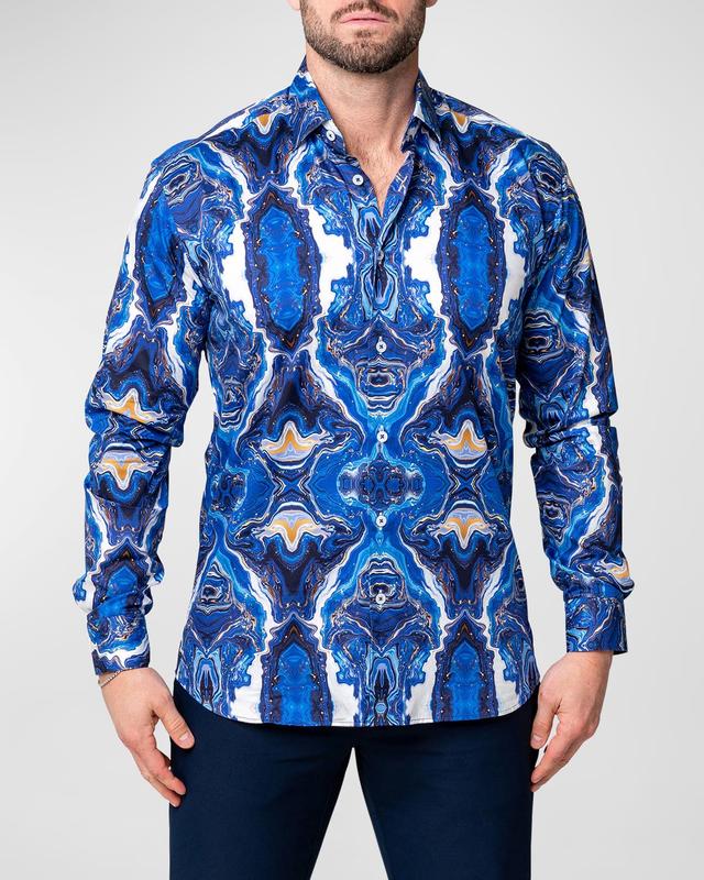 Mens Fibonacci Oil Spill Sport Shirt Product Image