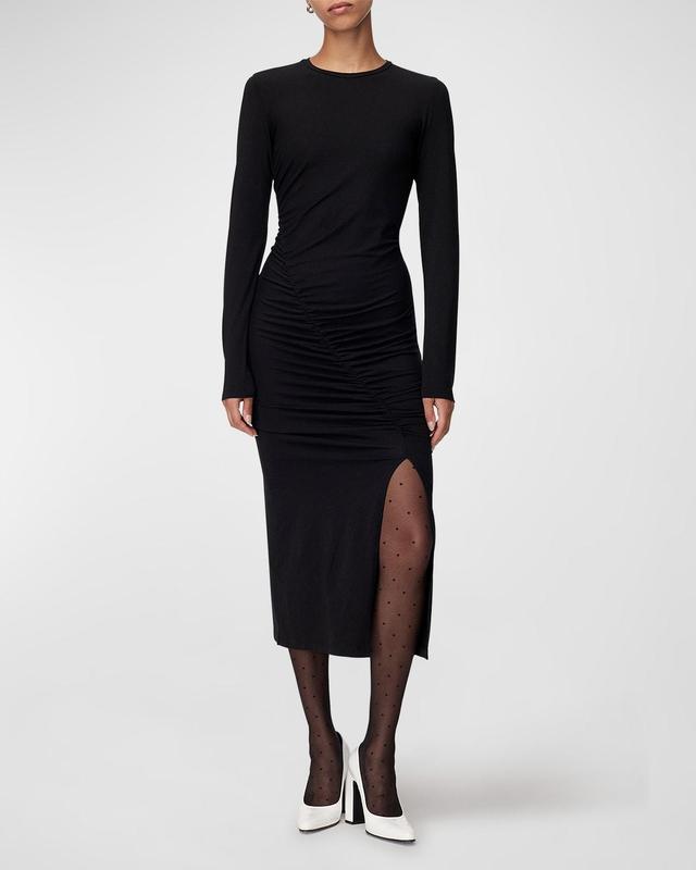 Womens Ruched Long-Sleeve Sweaterdress Product Image