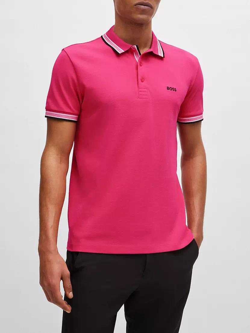 Polo Shirt with Contrast Logo Details Product Image